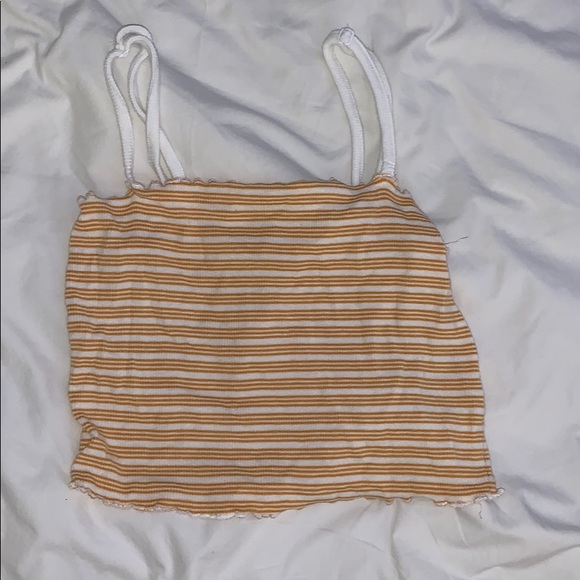 Garage Tops - orange and white striped crop top